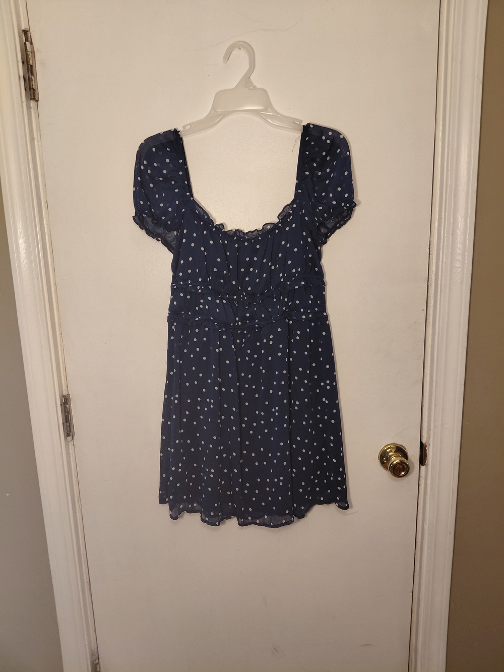 Trixxi Navy Blue Polka Dot Mini Dress